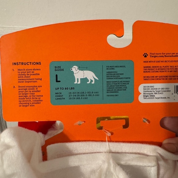 Dog Boots and Barkley Chicken Costume Sz Large - Picture 5 of 5